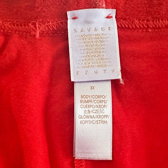 Savage X Fenty Red Cotton Jersey Leggings and Bralette Set - Picture 8 of 9